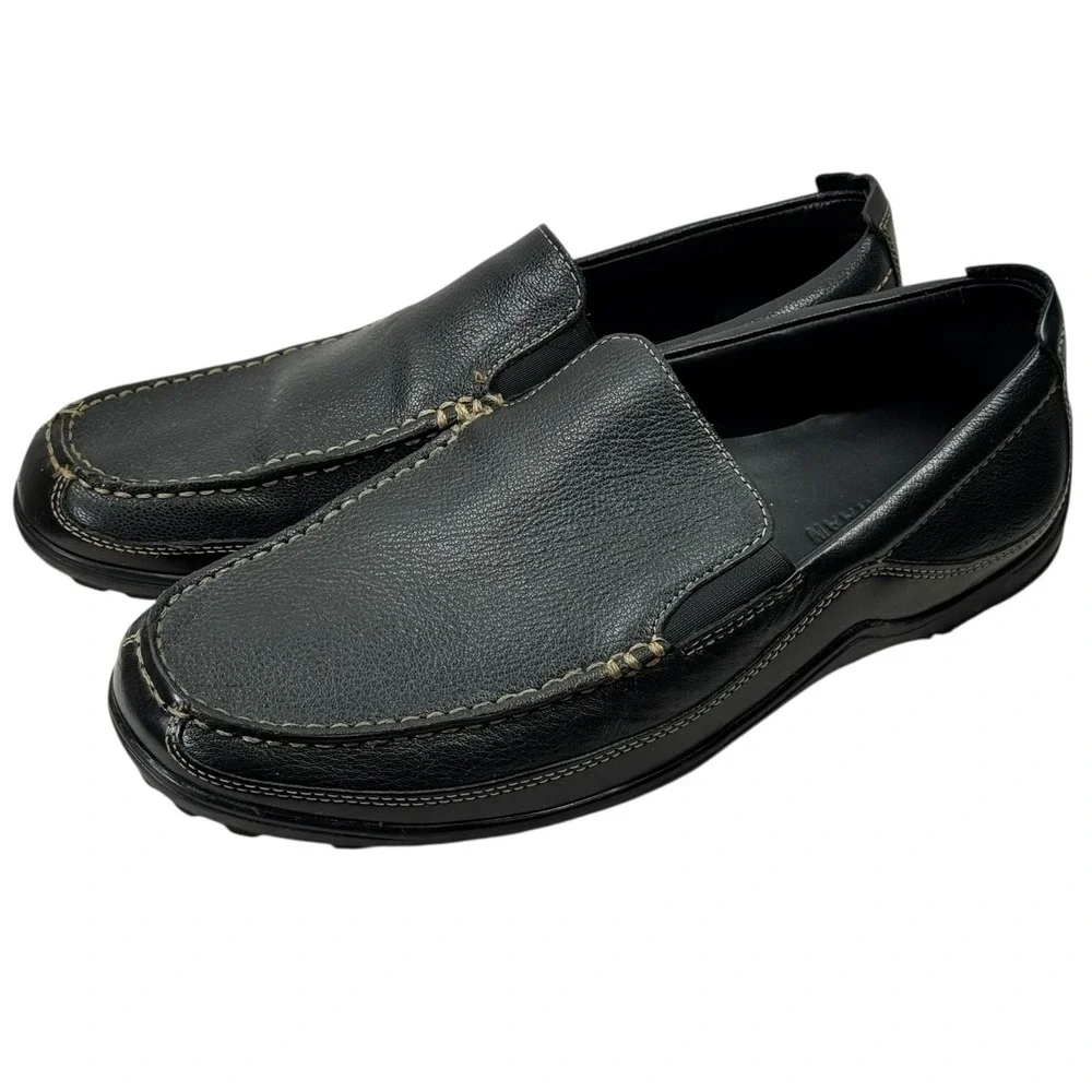 Cole Haan Driving Loafer Shoes Mens Size 10W Black‎ Leather Slip On Style C03557